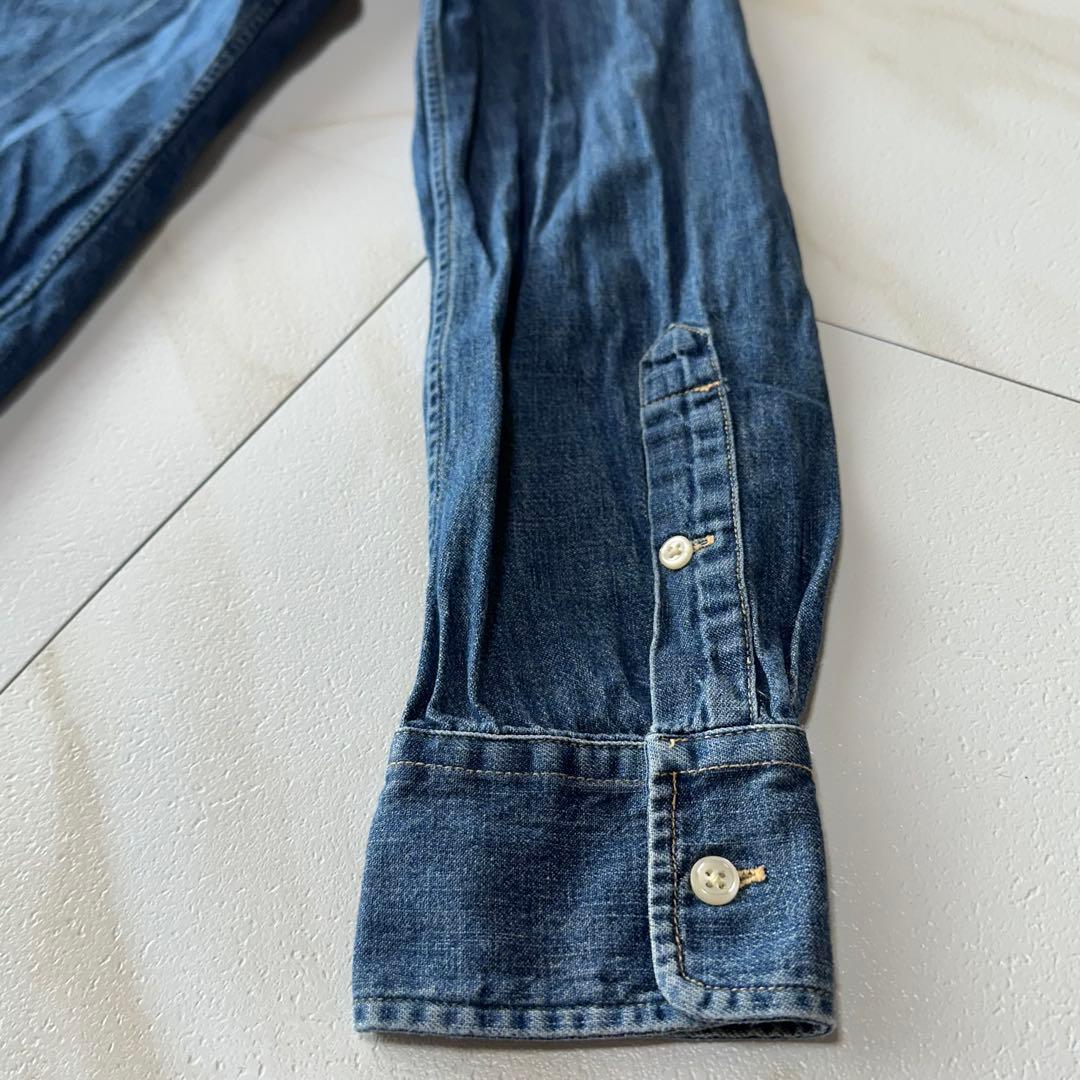 ラルフローレン デニムシャツ ダンガリー マルチポニー 刺繍 インディゴ M