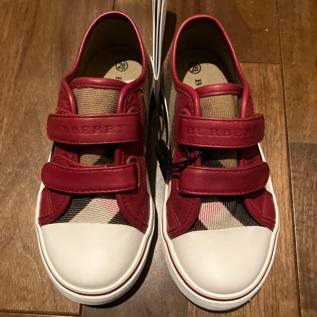 BURBERRY 子供用シューズ 28サイズ 赤チェック