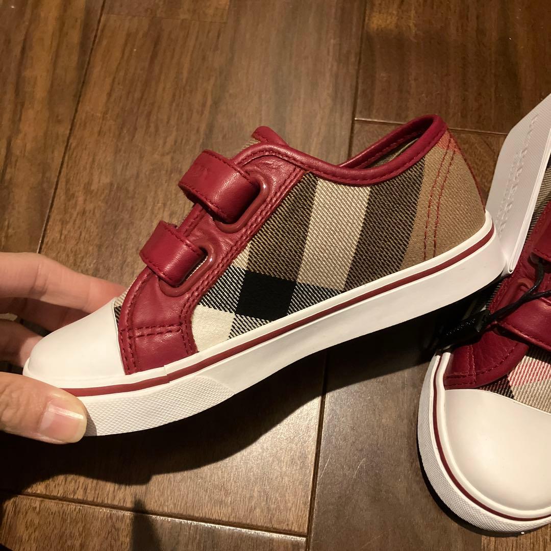 BURBERRY 子供用シューズ 28サイズ 赤チェック