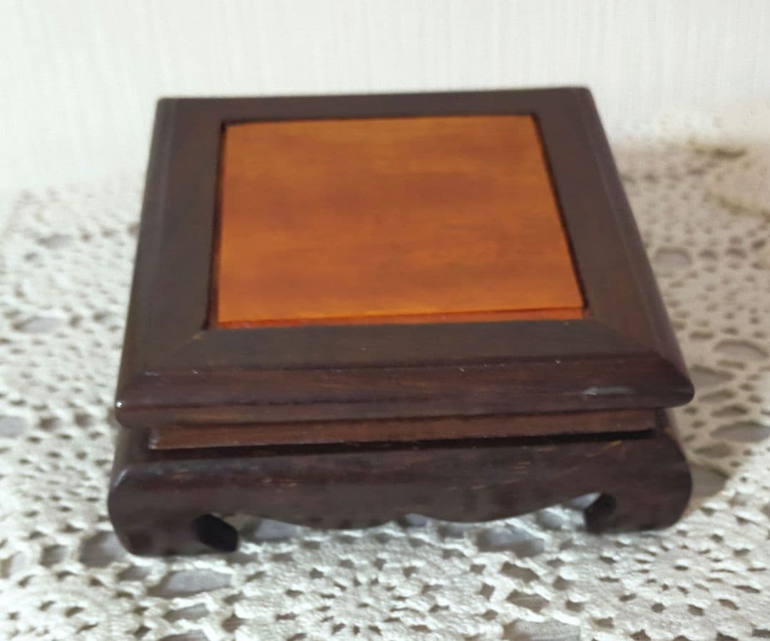 セール✨高級唐木　鉄刀木　花梨木　ミニ花台　2点セット　未使用保管品