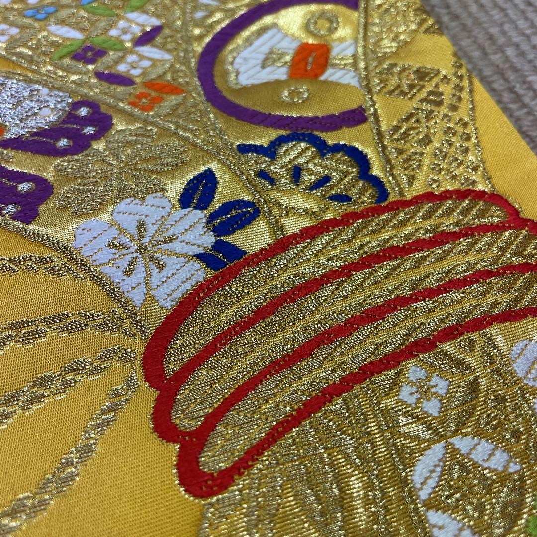 新品 未仕立て 西陣織 七歳用袋帯 祝帯 手結び帯 七五三 正絹 和装 着物