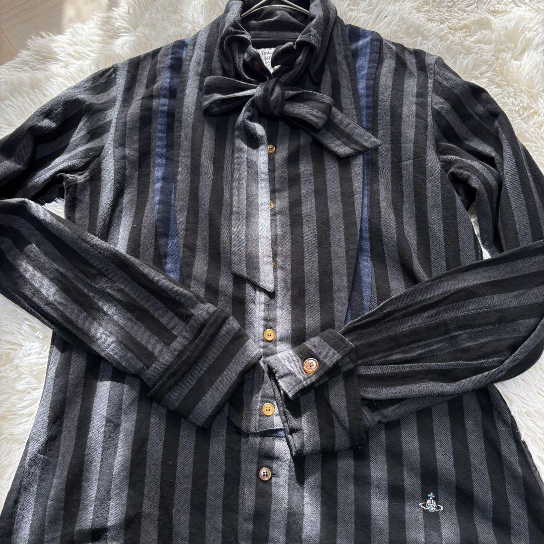 Vivienne Westwood MAN ストライプリボンシャツ サイズ：46