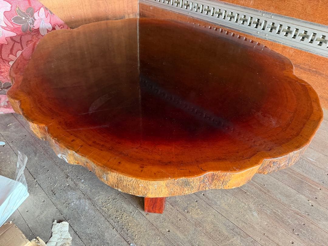 天然木 欅材 けやき 一枚板 座卓テーブル 輪切り 和家具 ちゃぶ台 総無垢材