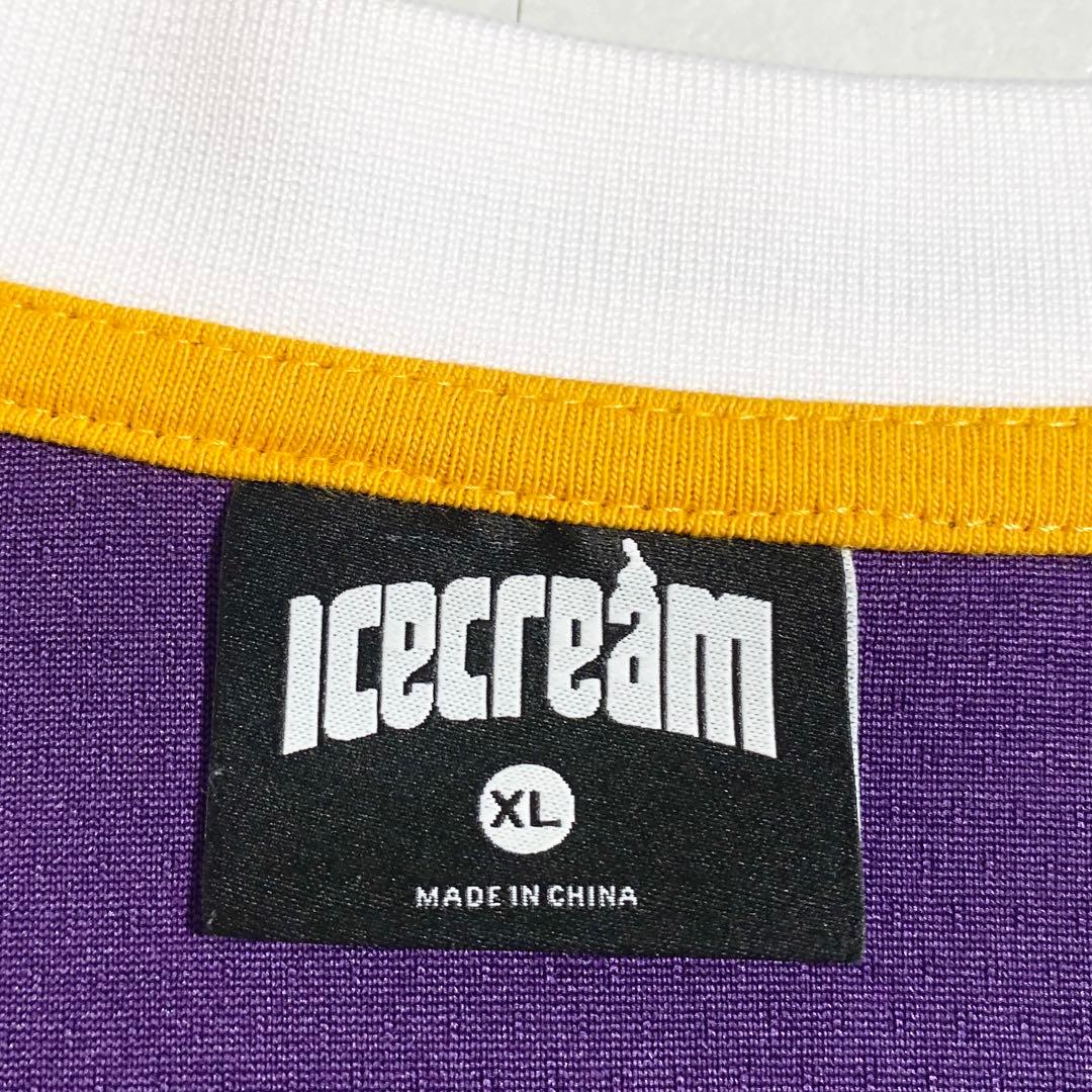 A17234 美品 アイスクリーム ランニングドッグバスケユニフォーム 紫 XL