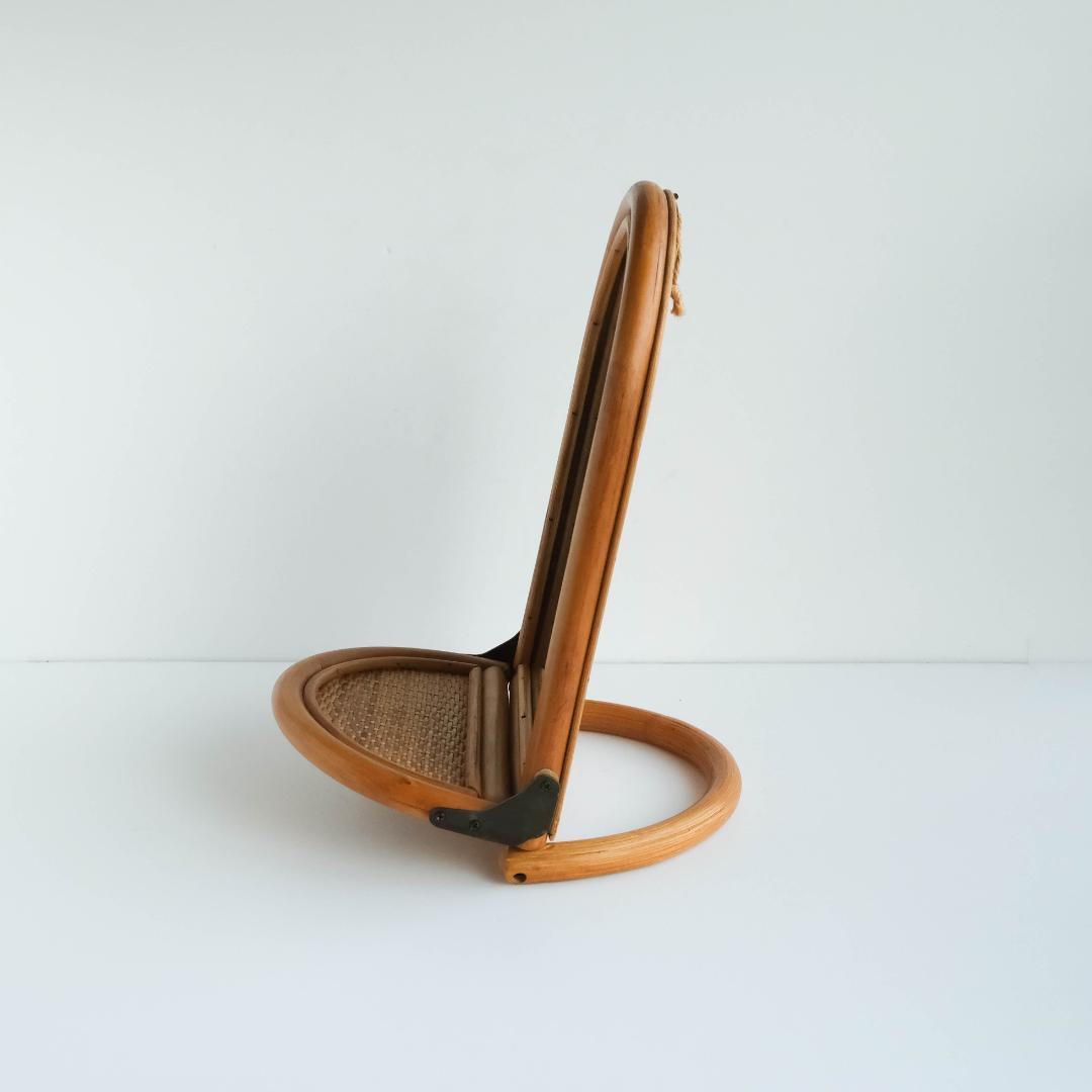 ウォールミラー　鏡　ラタン　レトロ　昭和レトロ