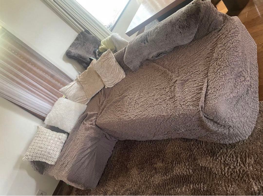 ディノス　ソファーカバー　モカ色