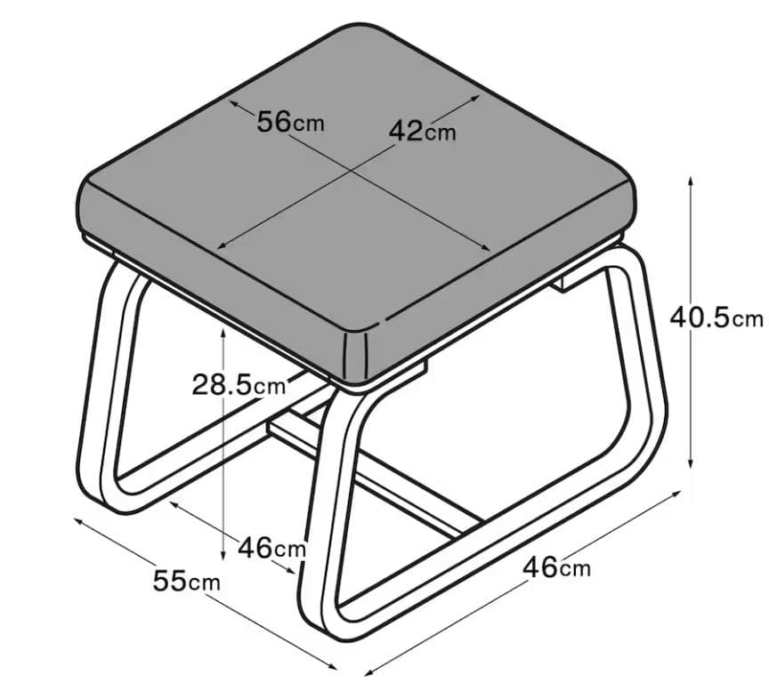 無印良品 リビングでもダイニングでもつかえる オットマン ライトグレー ×１脚②