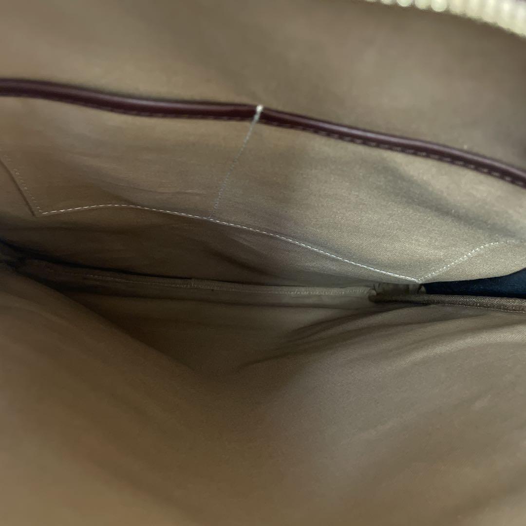 ナノユニバース ブリーフケース PC専用 2WAY 定価16.8万 レザー 伊製