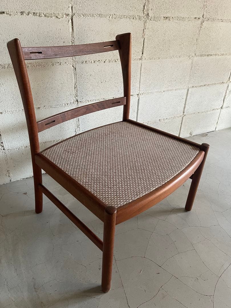 日田工芸　アームレスチェア　ダイニングチェア　ジャパンビンテージ　チーク無垢材