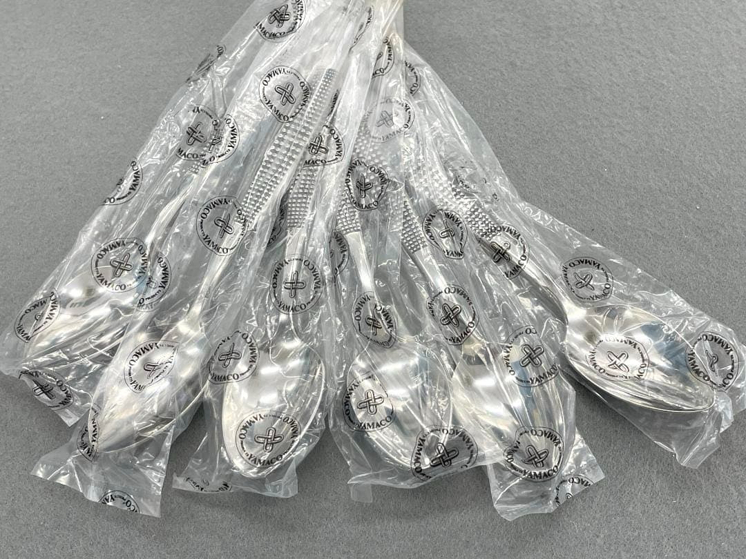 【未使用】銀スプーン　６本、YAMACO AZUMA 山崎金属　６本　計１２本