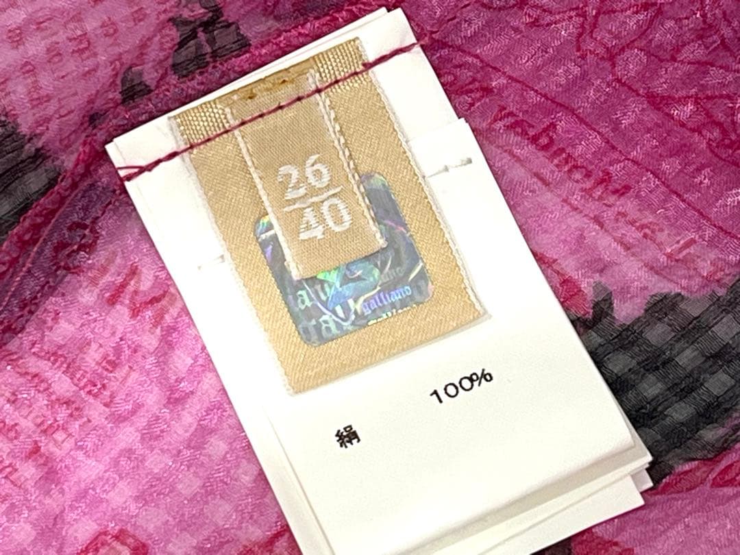 h832 新品　希少　ジョンガリアーノ　プリント　フリル　キャミソール　イタリア