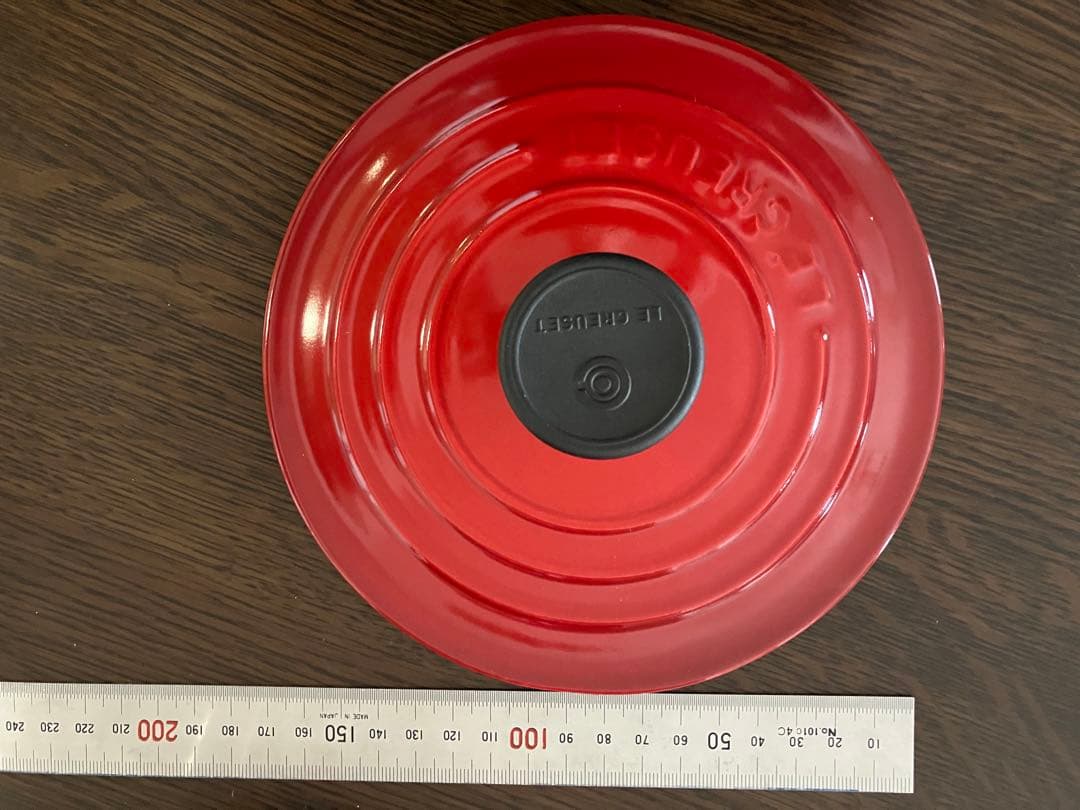 【未使用品】ル・クルーゼ　ココット・ロンド　チェリーレッド16cm