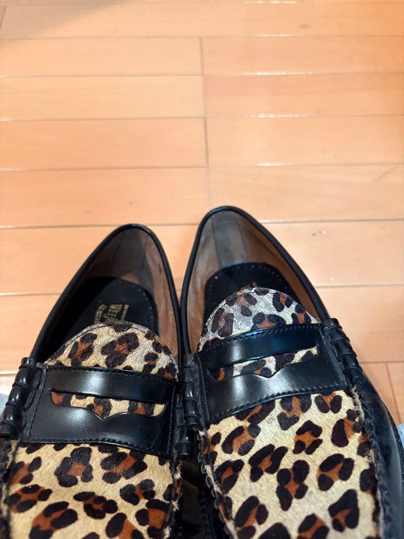 「美品 箱付き」G.H. Bass BA1509 ブラック＆レオパード 9