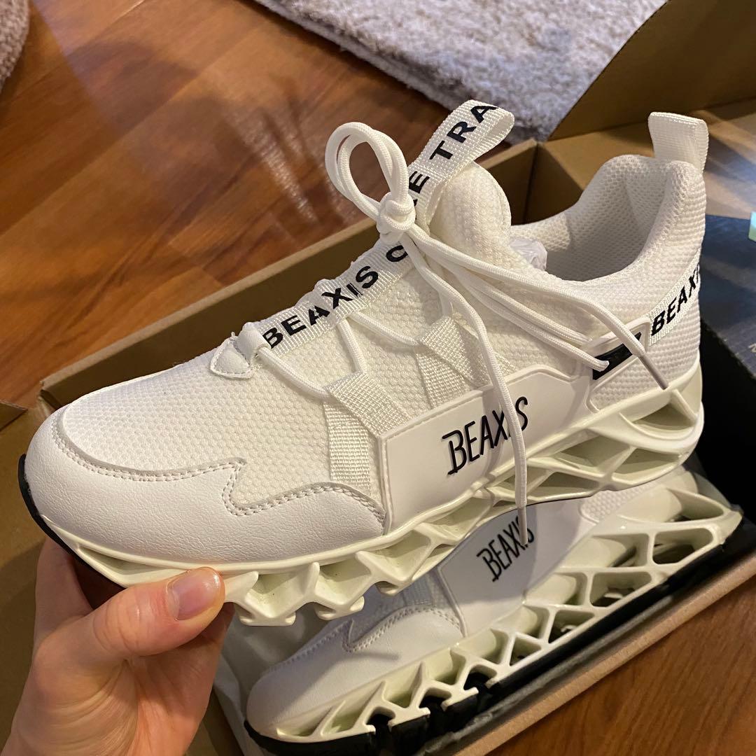 BEAXIS メッシュ厚底スニーカー ホワイト　M