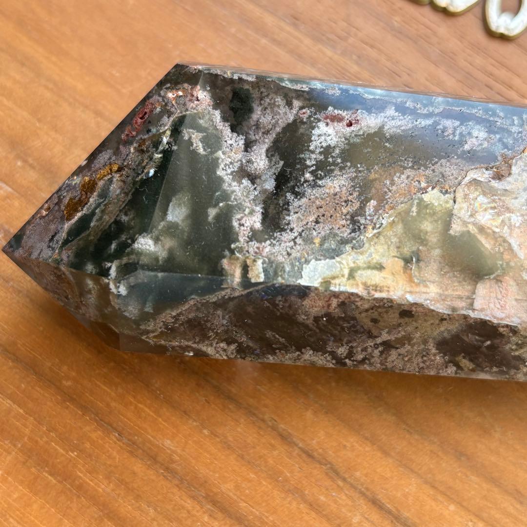 天然石 四季ガーデンクォーツ ポイント置物247g