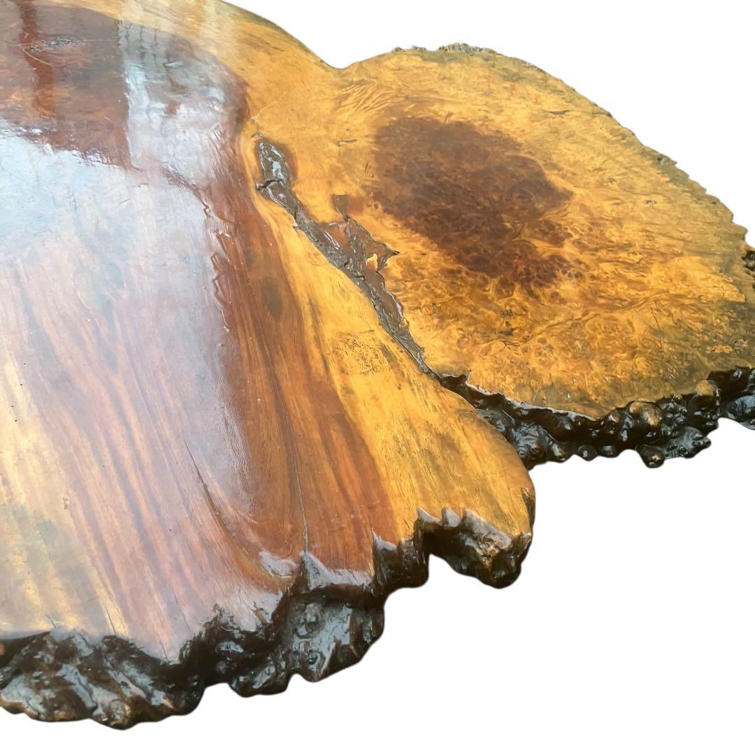 送料込み！ 高級花梨材　葡萄杢　座卓　玉杢　一枚板　無垢材　銘木　瘤木　本花梨