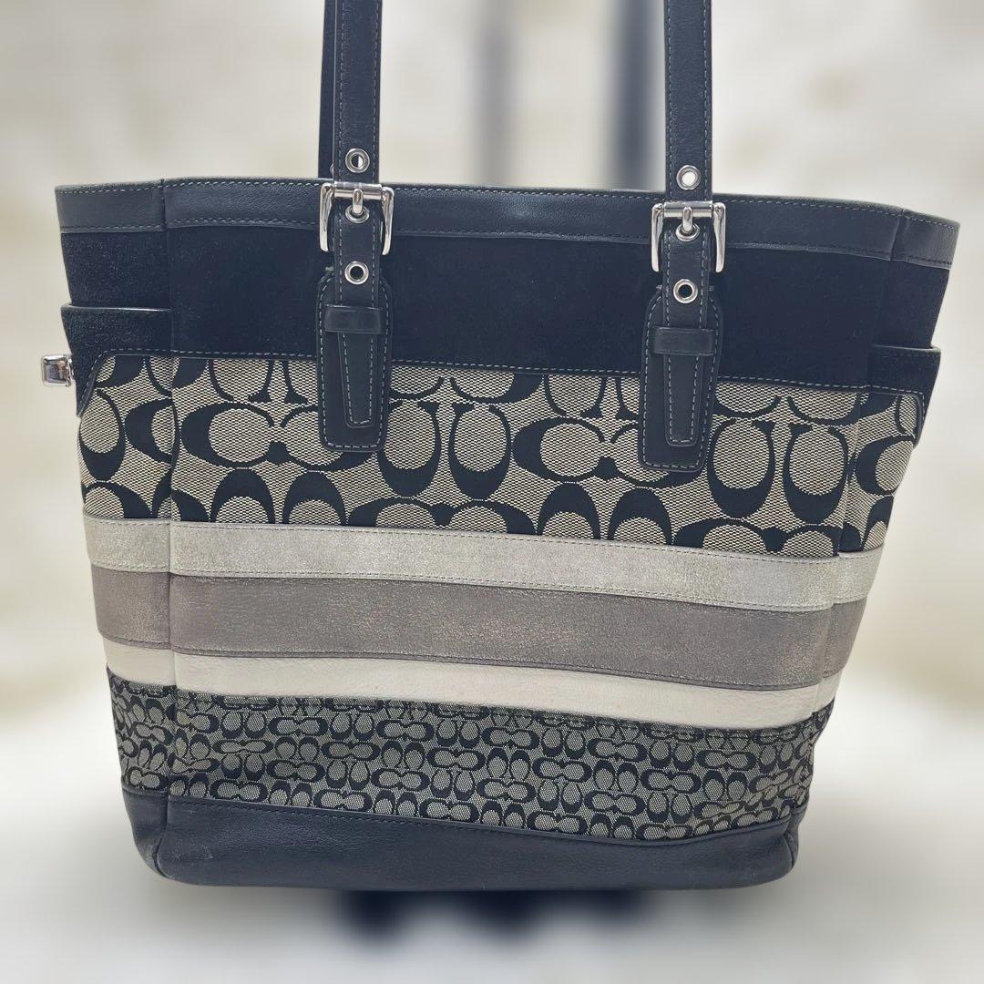 良品 COACH コーチ トートバッグ シグネチャー ブラウン 11529