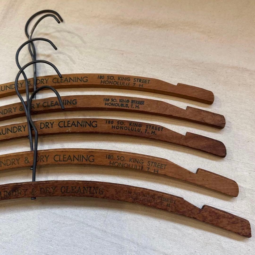 40s VINTAGE HANGER T.H. ハンガー セット 文字入