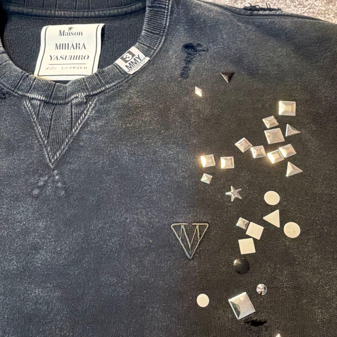 ミハラ ヤスヒロ　スタッズトリム　プルオーバー　46