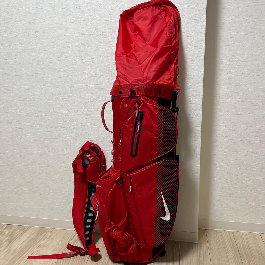 超軽量 NIKE キャディバッグ ゴルフバッグ スタンド 赤