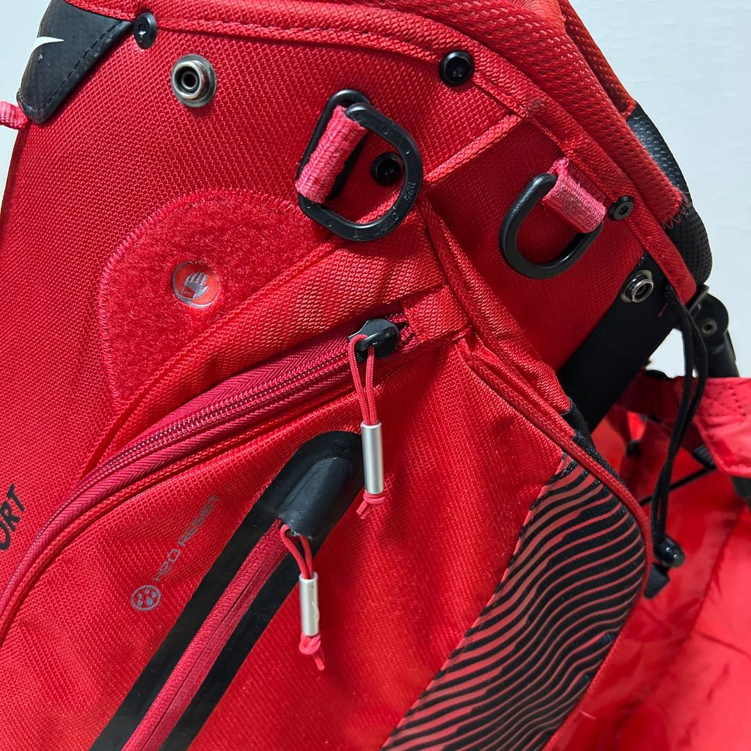 超軽量 NIKE キャディバッグ ゴルフバッグ スタンド 赤