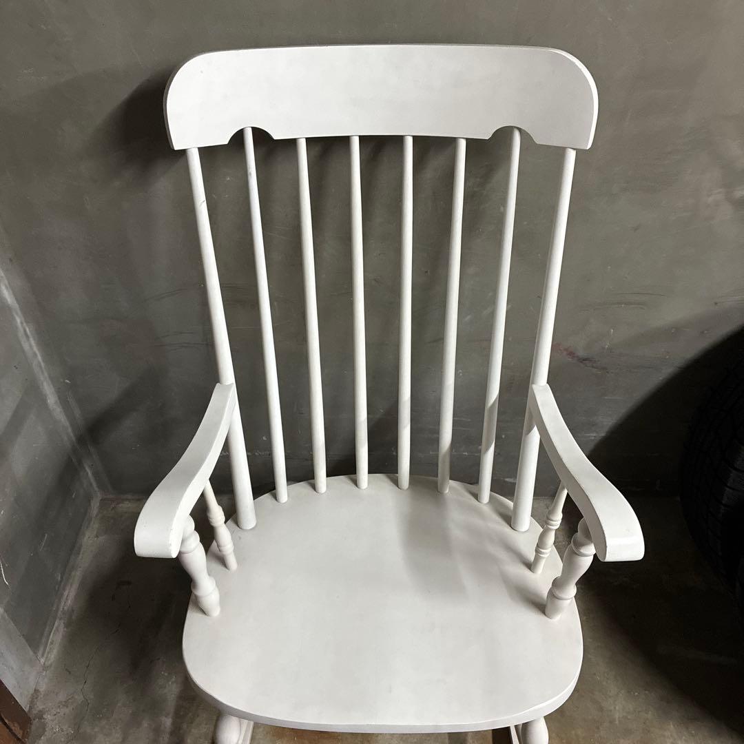 アンティーク ASAHI KYOUHAN ロッキングチェア　ホワイト 椅子 イス