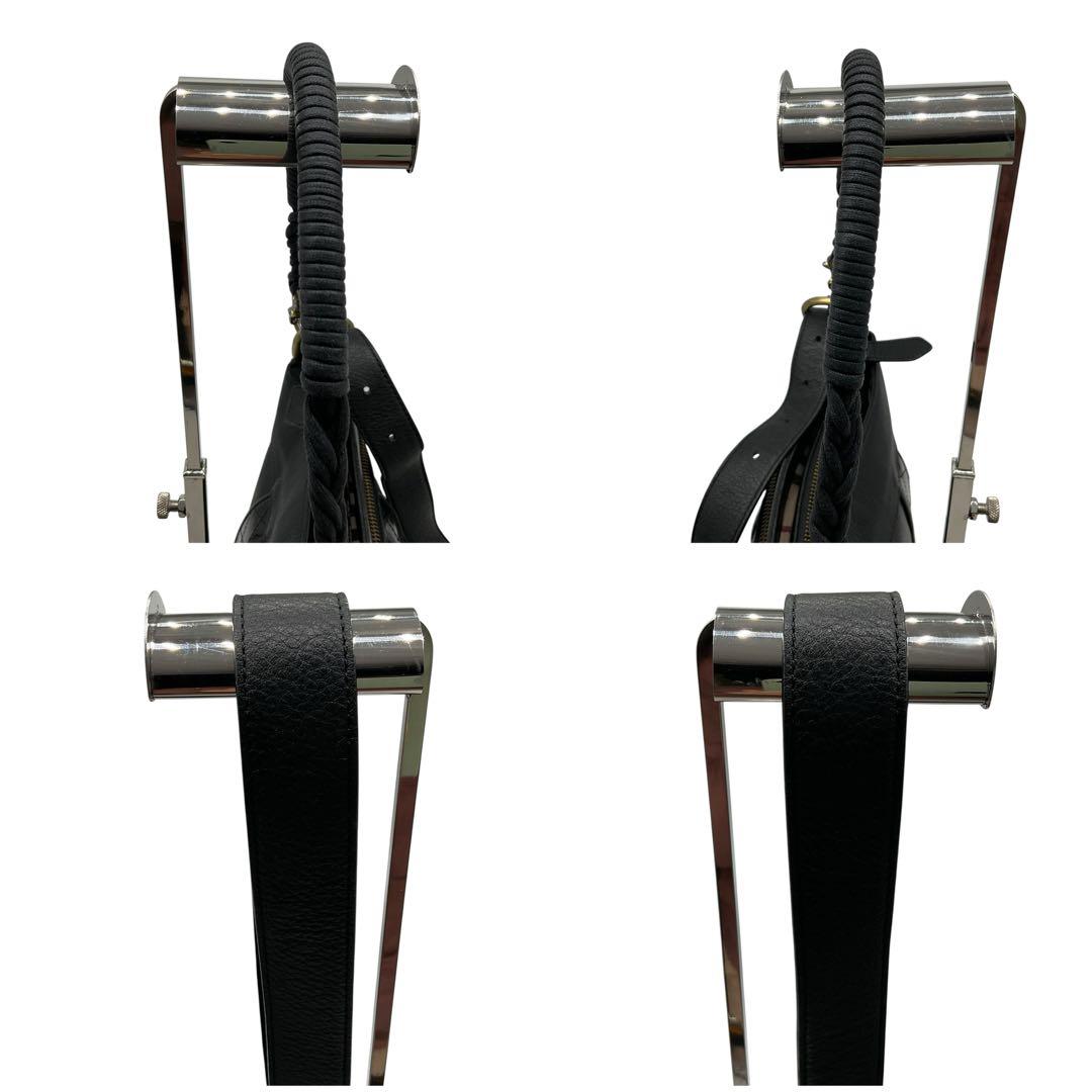 美品 バーバリー ワンショルダーバッグ ベルト ノバチェック レザー ブラック