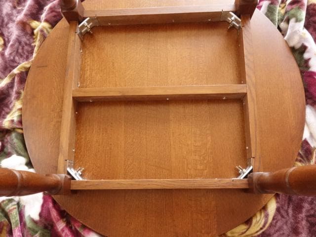 北海道手作り家具　雅　丸テーブル１０００　楢（ナラ）材　勇峰工芸（新）