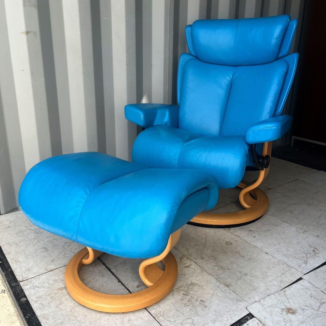 取付無料！エコーネス ストレスレス マジック クラシック 本革チェア・オットマン