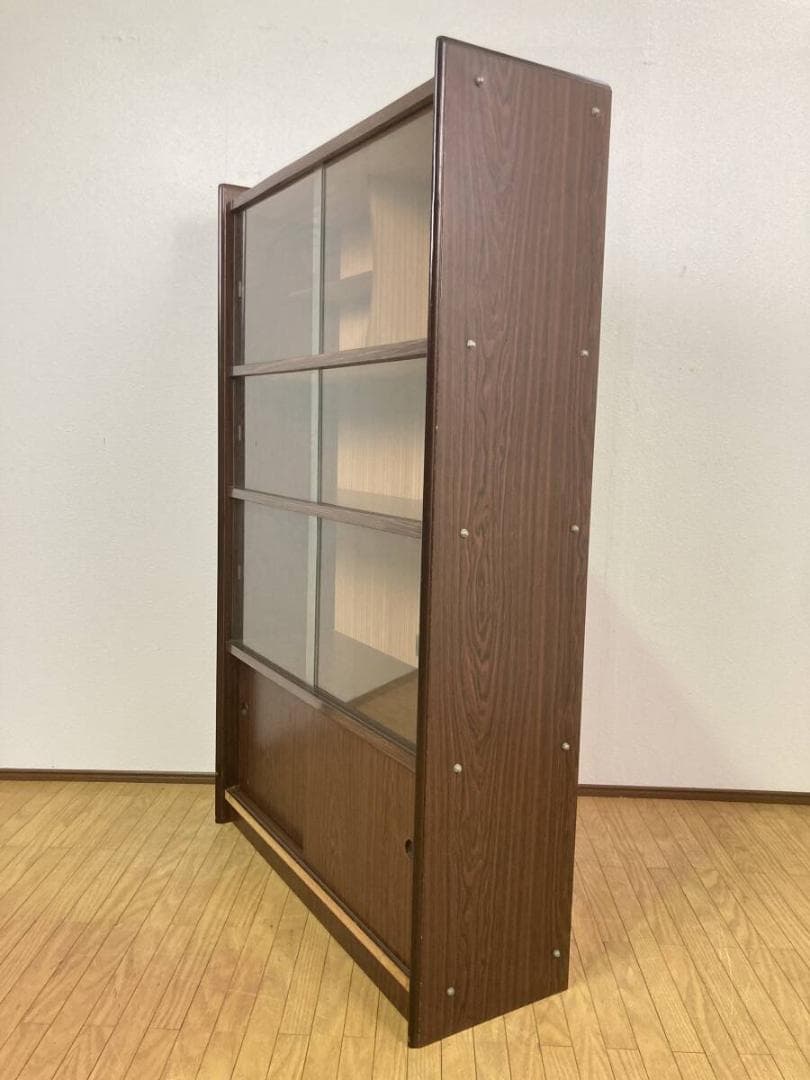 3面ガラス 昭和レトロ おしゃれ 飾り棚 コレクションボックス ショーケース