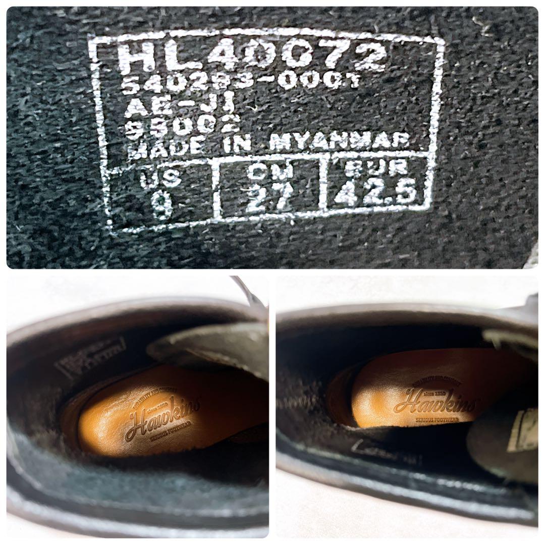 ☆未使用級☆【ホーキンス】ワークブーツ (27) モックトゥ　本革　レースアップ