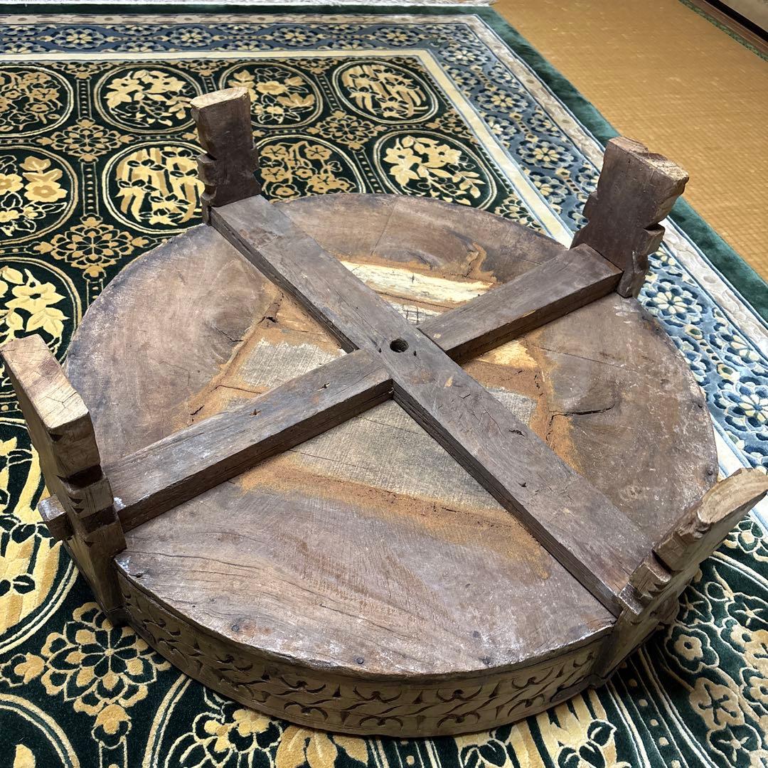 インド　チャパティテーブル　アンティーク