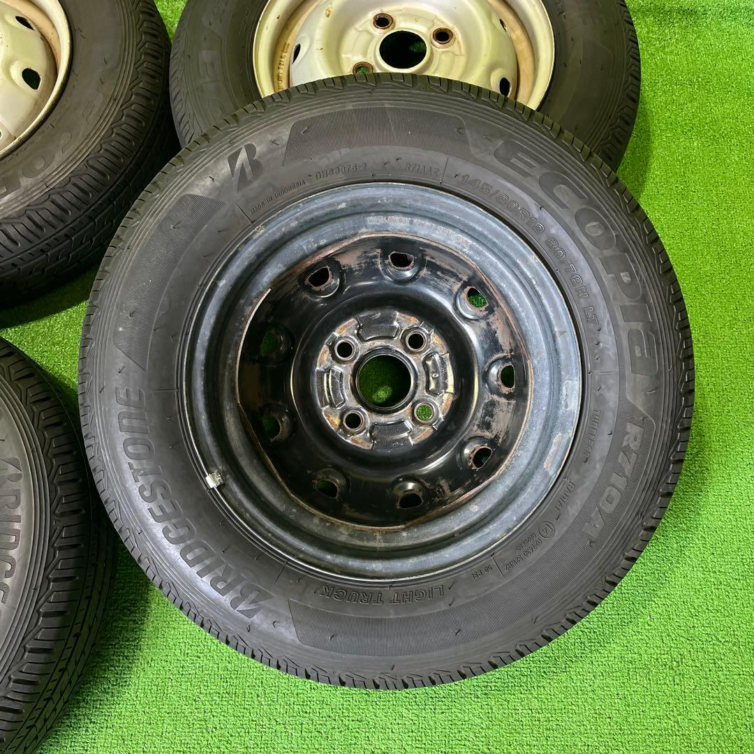 145/80R12 LT 22年製　鉄ホイールセット　送料込み　1656-①