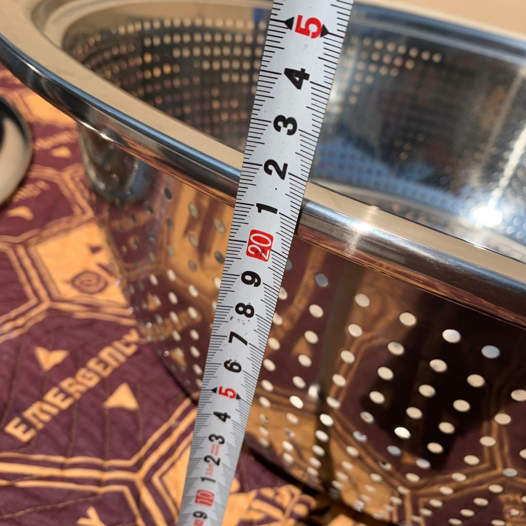 2個　68cm 大型　ステンレス 穴あき　パンチ　水切り　野菜洗い　ざる