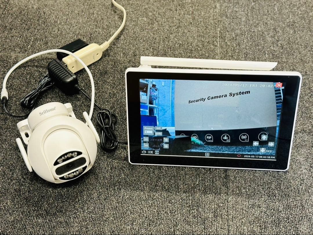 最新ワイヤレス防犯カメラ6台セット500万画素タッチパネル1TB HDD内蔵付き