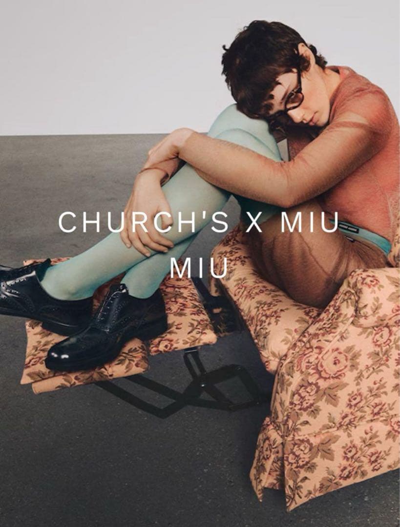 【新品未使用】miumiu×Church's ウイングチップ39 26cm相当