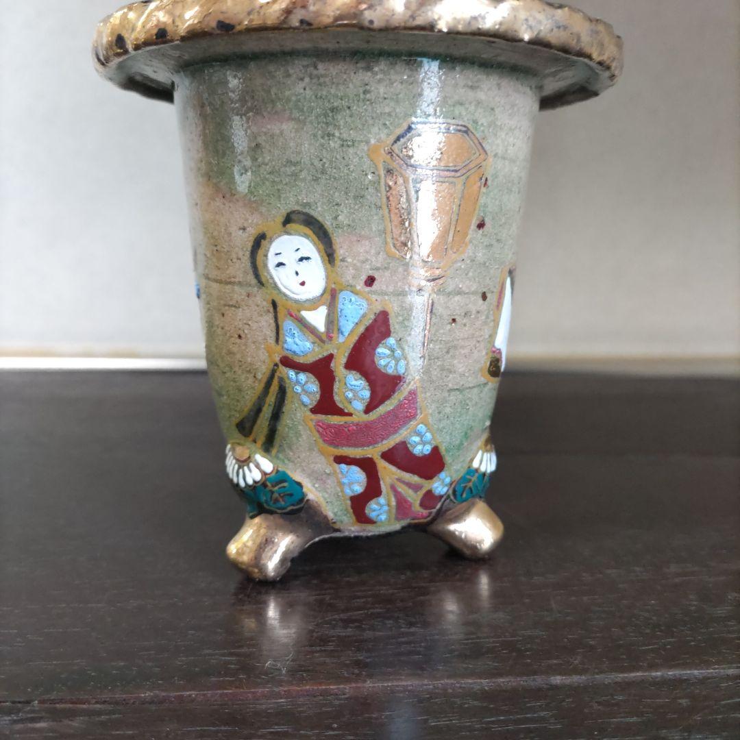 盆栽鉢、植木鉢、蘭鉢、錦鉢　お雛様柄、　京楽鉢、年代鉢、金縁蘭鉢、盆栽鉢、未使鉢