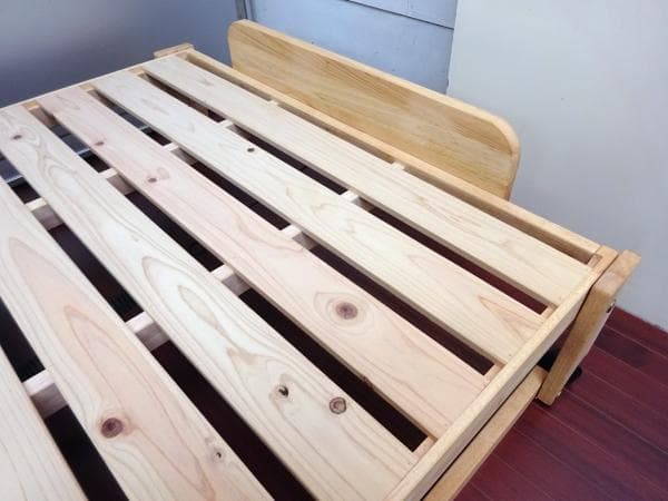 ②中居木工 折りたたみひのきスノコベッド ロータイプ シングル