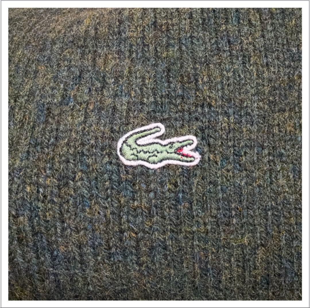 【LACOSTE ラコステ】ウール ハーフジップ ニット モスグリーン 日本製