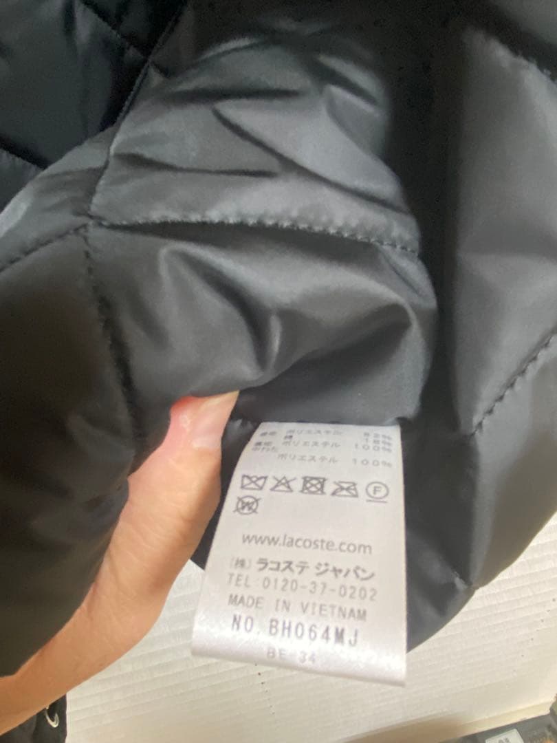 ミリオ　ラコステ　コート　ダウン　新古品　フード　ブラック　XL