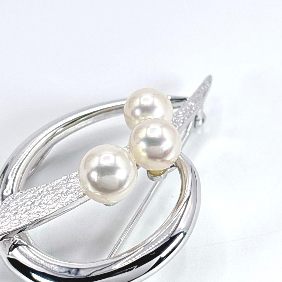 TASAKI タサキ パール ブローチ シルバー 本真珠 3粒 箱付き 保証書付