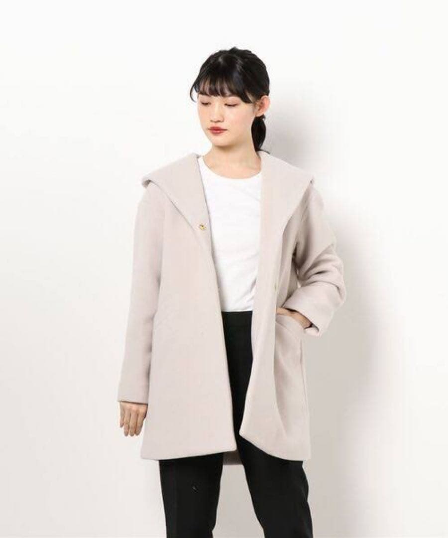 20AW♡ANAYI アナイ ダブルビーバーフードコート 38 キャメル