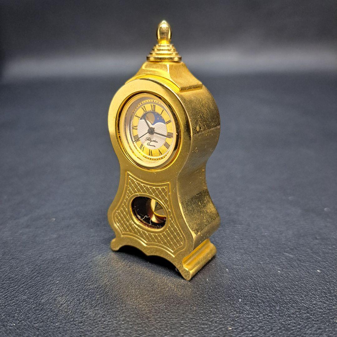 希少　リズム時計　ERGOLANO　ミニクロック　ゴールド　デッドストック