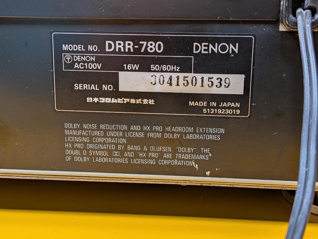 DENON DRR-780 カセットデッキ