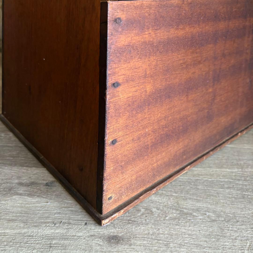 昭和レトロ　ヴィンテージ　木製踏み台　丸穴屑入　古道具　オイルフィニッシュ