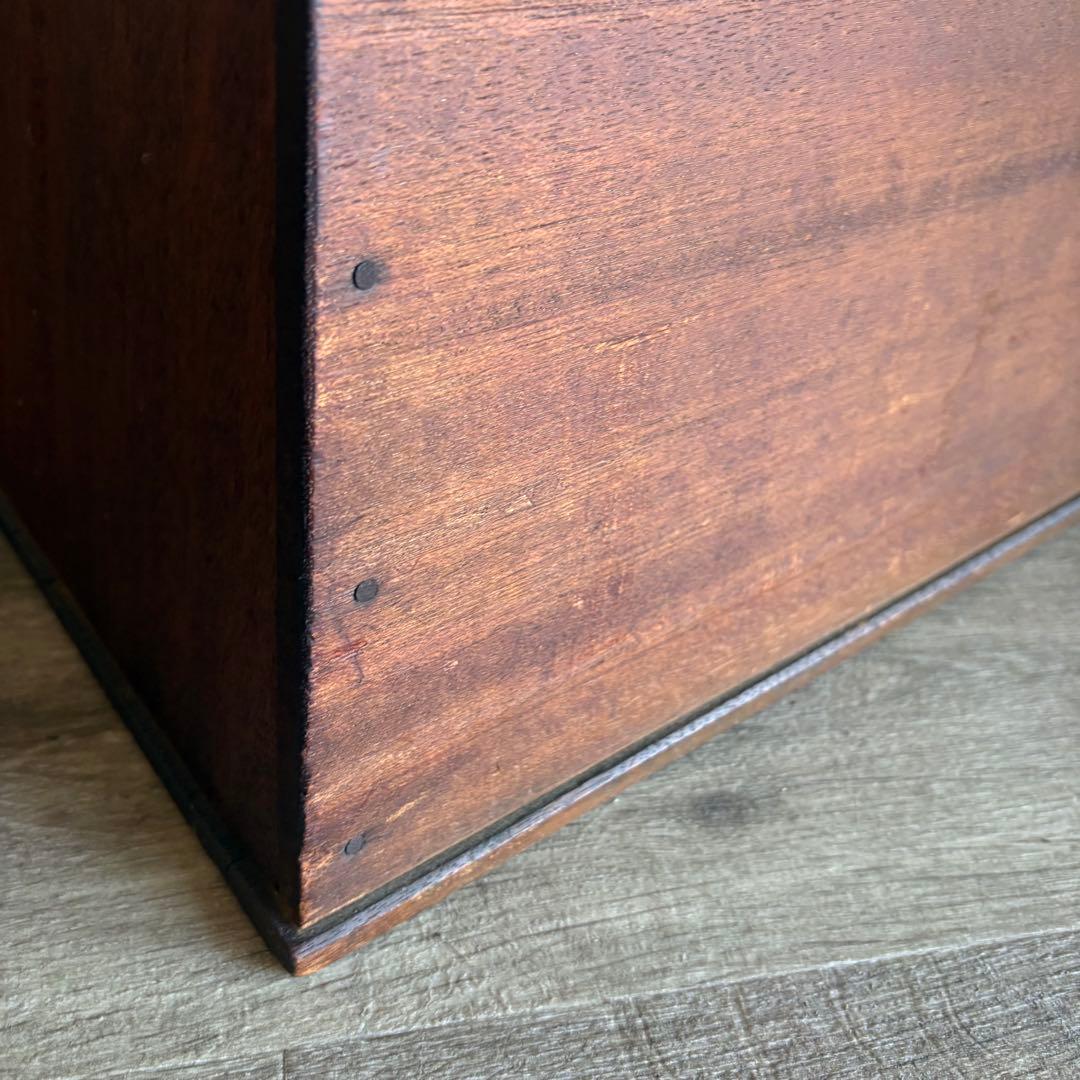 昭和レトロ　ヴィンテージ　木製踏み台　丸穴屑入　古道具　オイルフィニッシュ