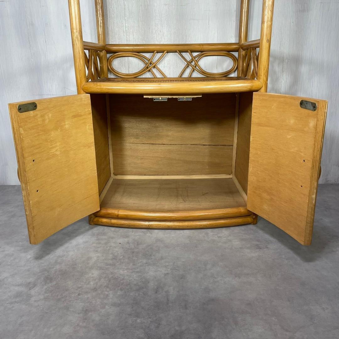 ヴィンテージ アーチラタンラック オープンラック 籐家具 収納 レトロ