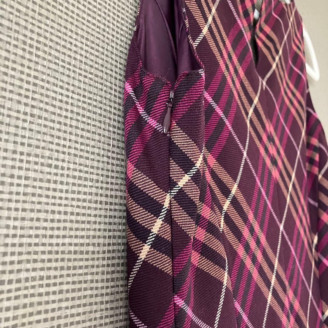 極美品 バーバリーブルーレーベル ワンピース ノバチェック 38