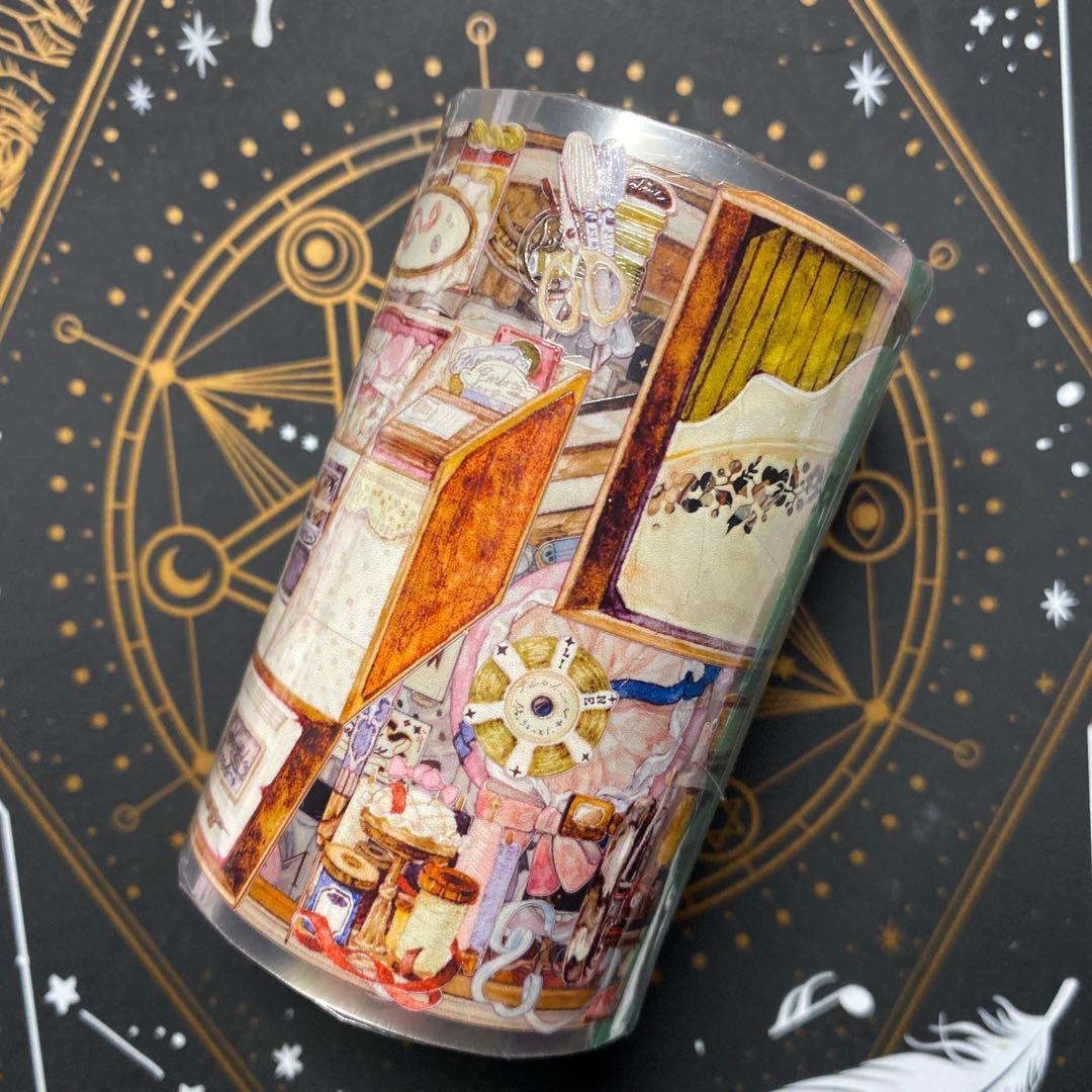 【V】海外　10m巻　貝殻光マスキングテープ　人物系/装飾系