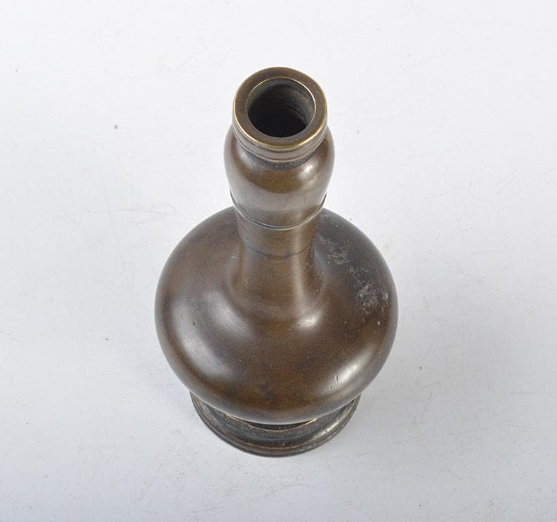 中国　古銅　饕餮文　長頸瓶　V　R4312